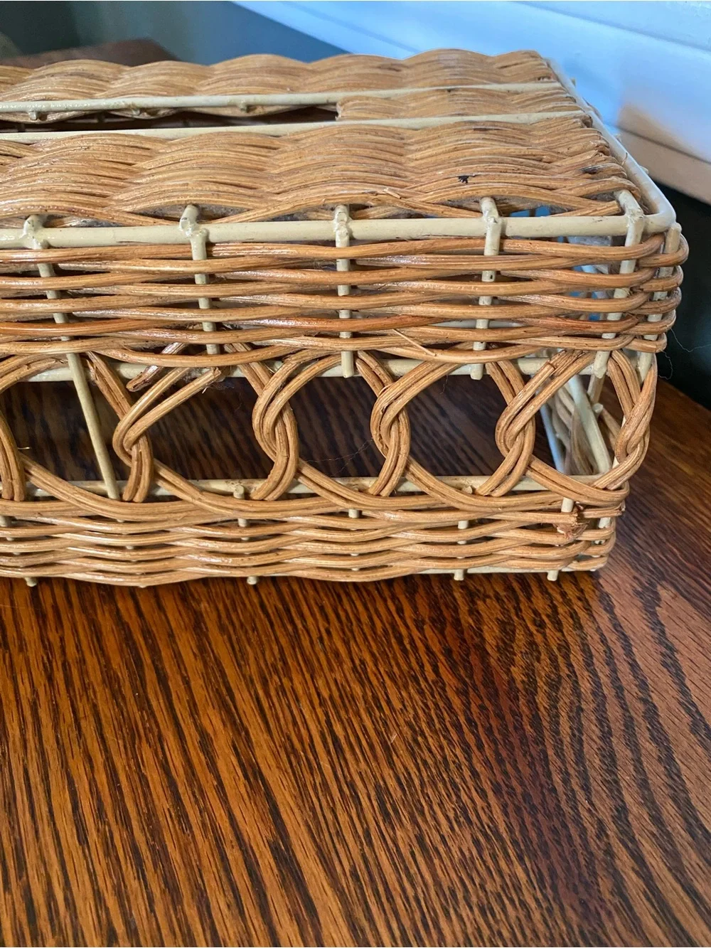 Vintage Boho Wicker Rattan Tissue Box Cover